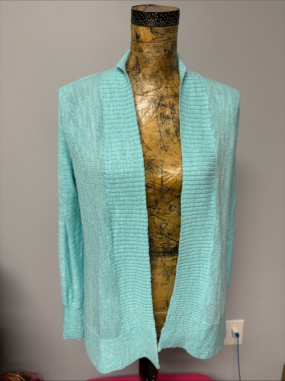 Lilly Pulitzer Light Aqua Open-Front Cardigan